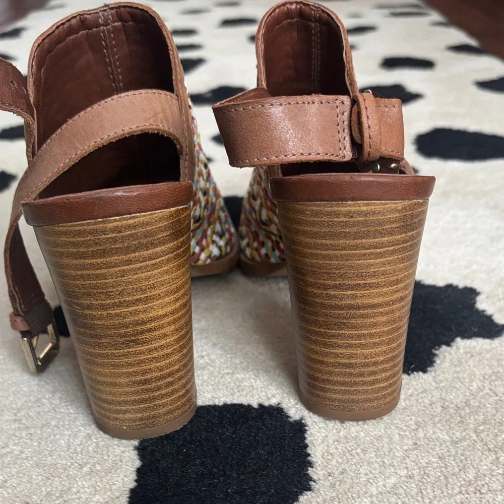 House of Harlow Multicolor Woven Slingback Heeled Sandals 38 - Picture 4 of 5